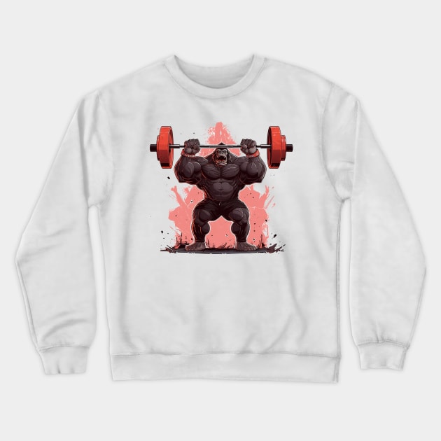 gorilla lifting Crewneck Sweatshirt by lets find pirate